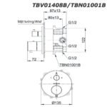 Van điều chỉnh nhiệt độ TOTO TBV01408B#PFG (không kèm phụ kiện âm tường) mạ vàng Pháp bóng - Ảnh 2