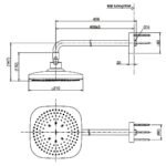 Bát sen gắn tường TOTO TBW02003BA#PBR Vuông 220mm mạ đồng bóng - Ảnh 2