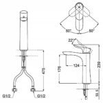 Vòi lavabo TOTO TLG01306B nóng lạnh dòng GO mạ Crom bóng ,cao 24cm - Ảnh 5