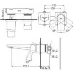 Vòi Lavabo TOTO TLG07307BB#MBL nóng lạnh, gắn tường, dòng GE (2 lỗ), màu đen mờ - Ảnh 4