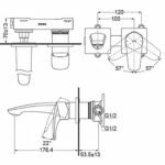 Vòi Lavabo TOTO TLG09307BB nóng lạnh, gắn tường, dòng GM (2 lỗ) - Ảnh 2