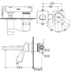 Vòi Lavabo TOTO TLG10307BB nóng lạnh, gắn tường, dòng GB (2 lỗ) - Ảnh 5