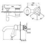 Vòi lavabo TOTO TLG11307BA nóng lạnh, gắn tường, dòng GF (2 lỗ) - Ảnh 4