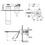 Vòi lavabo TOTO TLP02309BA#MBL nóng lạnh, gắn tường dòng ZL (2 lỗ), màu đen mờ - Ảnh 6