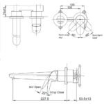 Vòi Lavabo TOTO TLS03307B nóng lạnh, gắn tường, dòng LC (2 lỗ) - Ảnh 5