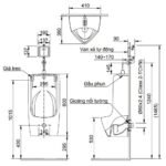 Bồn tiểu nam INAX AU-411V/ BW1 (AU-411V) treo tường - Ảnh 5
