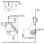 Bồn tiểu nam INAX U-440V/ BW1 (U440V) treo tường - Ảnh 3