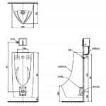 Bồn tiểu nam TOTO UT901H#XW treo tường - Ảnh 5