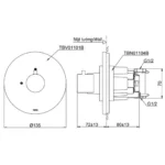 Van dừng TOTO TBV01101B#PFG (không kèm phụ kiện âm tường) mạ vàng Pháp bóng - Ảnh 2