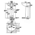 Chân dài lavabo American Standard VF-0901 (VF0901) dòng Codie - Ảnh 3