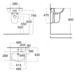 Chậu rửa mặt lavabo American Standard VF-0947 (VF0947) treo tường, dòng New Codie - Ảnh 2