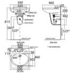 Chậu rửa mặt lavabo American Standard VF-0969.3H (VF09693H) treo tường, 3 lỗ dòng Casablanca - Ảnh 6