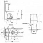 Bồn cầu American Standard VF-2530S (VF2530S) 1 khối, nắp rửa cơ SLIM00001-WT (Slim), dòng Flexio - Ảnh 2