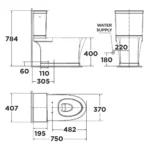 Bồn cầu American Standard VF-2781 (VF2781) 2 khối, nắp êm CTSS2781-1M, xả gạt, dòng Kastello - Ảnh 2