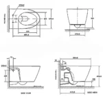 Bồn cầu American Standard VF-3119B (VF3119B) treo tường két nước âm tường, dòng Acacia Evolution (không kèm két nắp cầu) - Ảnh 2