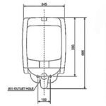 Bồn tiểu nam American Standard VF-6401 (VF6401) treo tường, thoát ngang, dòng Mini Washbrook - Ảnh 2