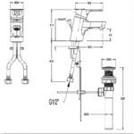 Vòi lavabo American Standard WF-0301 (WF0301) nóng lạnh, dòng Cygnet, cao 10.5 cm - Ảnh 2