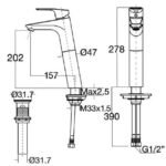 Vòi lavabo American Standard WF-0303 (WF0303) nóng lạnh, dòng Cygnet, cao 27.8 cm - Ảnh 2