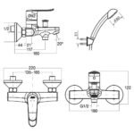 Vòi sen tắm American Standard WF-0711 (WF0711) nóng lạnh, tay sen 1 chế độ, dòng Neo Modern - Ảnh 2
