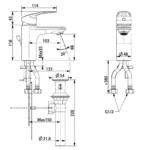 Vòi lavabo American Standard WF-0901 (WF0901) nóng lạnh, dòng Milano, cao 16.3 cm - Ảnh 2