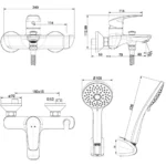 Vòi sen tắm American Standard WF-0911 (WF0911) nóng lạnh, tay sen 5 chế độ, dòng Milano - Ảnh 2