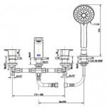 Vòi xả bồn tắm American Standard WF-1300BHG (WF1300BHG) 4 lỗ dòng Acacia E, màu xám mờ - Ảnh 2