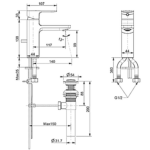 Vòi lavabo American Standard WF-1301 (WF1301) nóng lạnh, dòng Acacia E, cao 14 cm - Ảnh 2