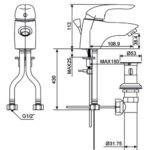 Vòi lavabo American Standard WF-1501 (WF1501) nóng lạnh, dòng Saga, cao 11.3 cm - Ảnh 2
