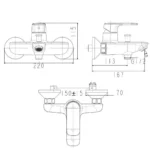 Vòi sen tắm American Standard WF-1M11 (WF1M11) nóng lạnh, dòng Loven (không kèm tay sen) - Ảnh 2