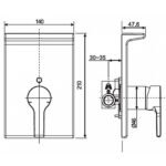 Van điều chỉnh nhiệt độ American Standard WF-1420 (WF1420) dòng Concept Square - Ảnh 2