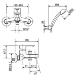 Vòi sen tắm American Standard WF-6511 (WF6511) nóng lạnh, tay sen 1 chế độ, dòng Seva - Ảnh 2