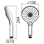 Tay sen American Standard WF-9H11MB (WF9H11MB) tròn 130mm, dòng Acacia Evolution, màu đen mờ (không bao gồm dây sen & gác sen) - Ảnh 3