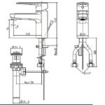 Vòi lavabo American Standard WF-B201 (WFB201) nóng lạnh, dòng Codie, cao 14.5 cm - Ảnh 2