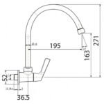 Vòi chén American Standard WF-T607 (WFT607) lạnh, gắn tường dòng Winston - Ảnh 2
