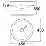 Chậu rửa mặt lavabo American Standard WP-0639 (WP0639) dương vành, dòng Concept - Ảnh 2