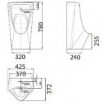 Bồn tiểu nam American Standard WP-6519AC (WP6519AC) treo tường cảm ứng dùng điện 220V, thoát ngang, dòng Lynbrook - Ảnh 2