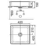 Chậu rửa mặt lavabo American Standard WP-F411 (WPF411) đặt bàn, dòng Acacia SupaSleek - Ảnh 2
