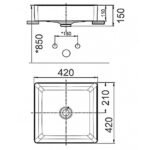 Chậu rửa mặt lavabo American Standard WP-F412 (WPF412) đặt bàn, dòng Acacia SupaSleek - Ảnh 2