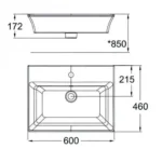 Chậu rửa mặt lavabo American Standard WP-F525.3H (WPF5253H) đặt bàn, 3 lỗ dòng Kastello - Ảnh 3