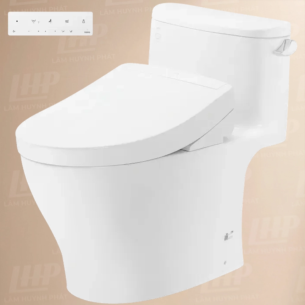 Bồn cầu TOTO MS887RW25#XW Bồn cầu TOTO MS887CRW25#XW 1 khối (Giấu dây), nắp điện tử Washlet TCF34461GAA S5, xả gạt - Ảnh 1