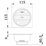 Phễu thoát sàn TOTO TX1DB#BFG - Ảnh 6