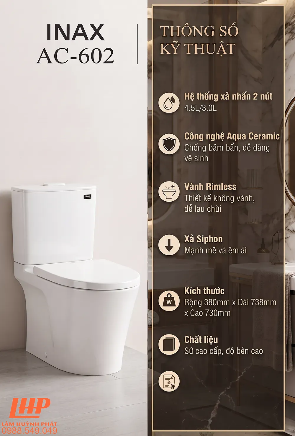 Bồn cầu Inax AC-602VN